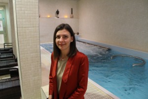 University of Derby Buxton student Ieva Cesnoka in the campus spa